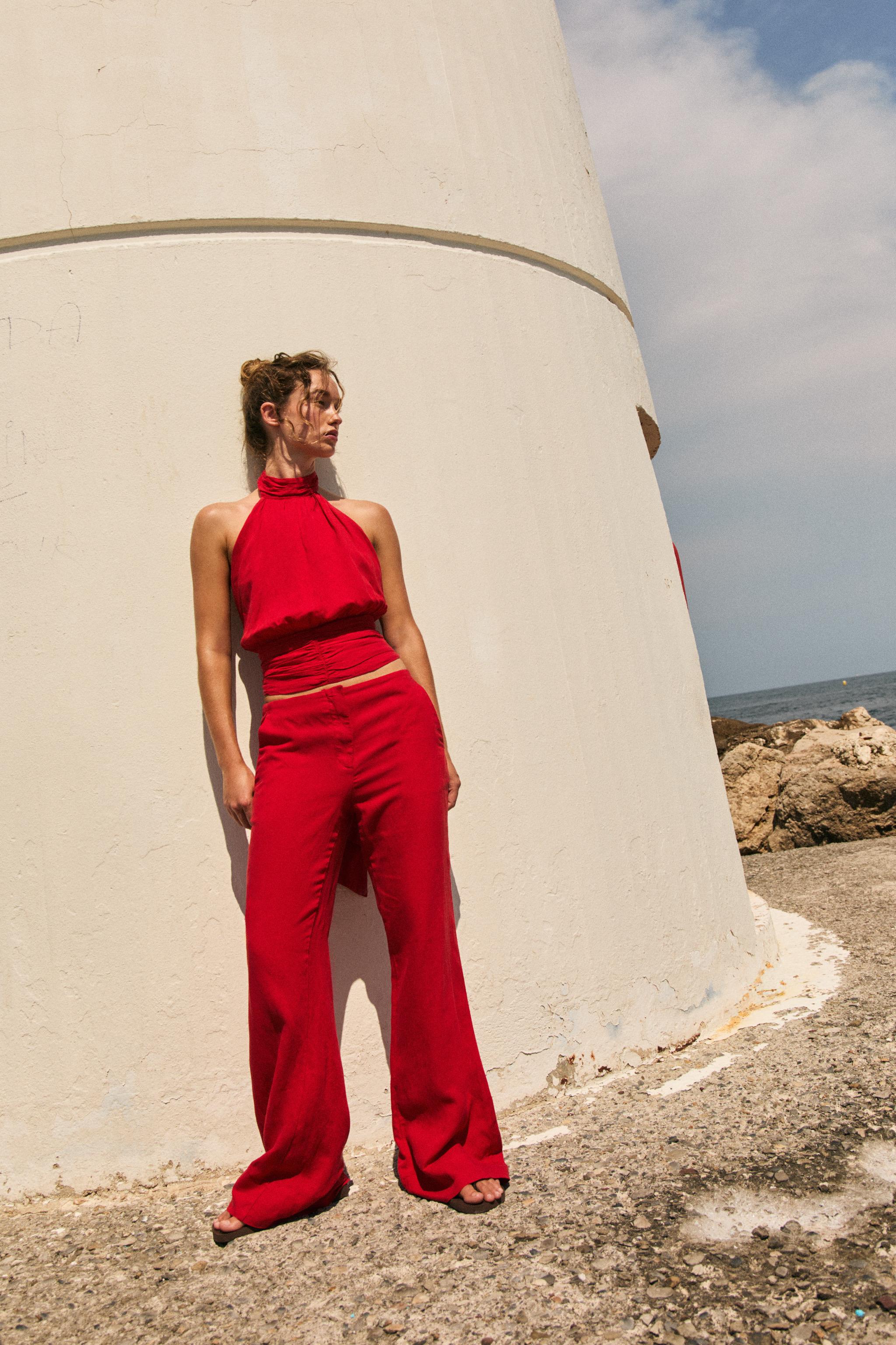 STRAIGHT LEG LINEN PANTS